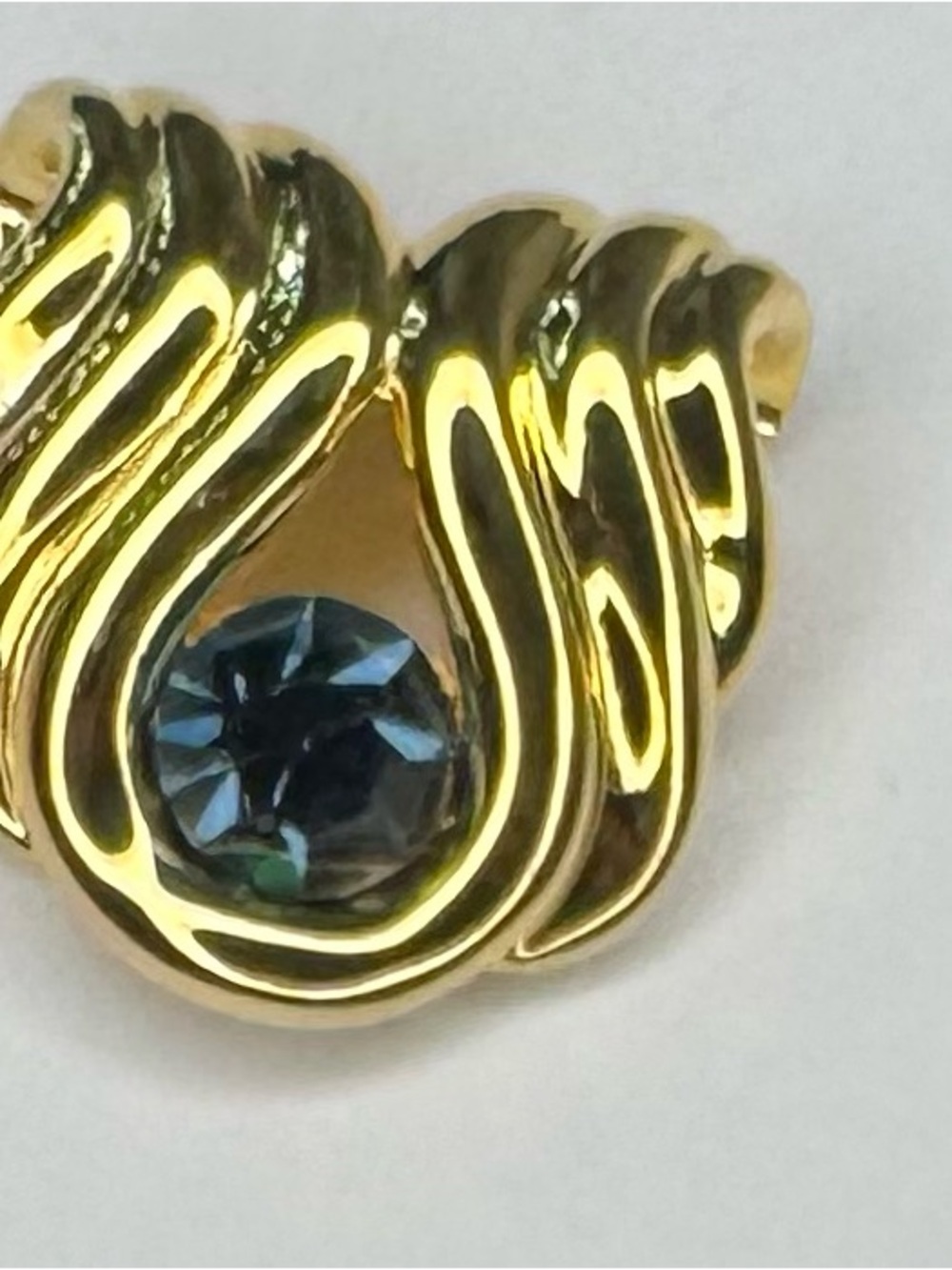 Nolan Miller Gold Tone Blue Crystal Statement Pendant